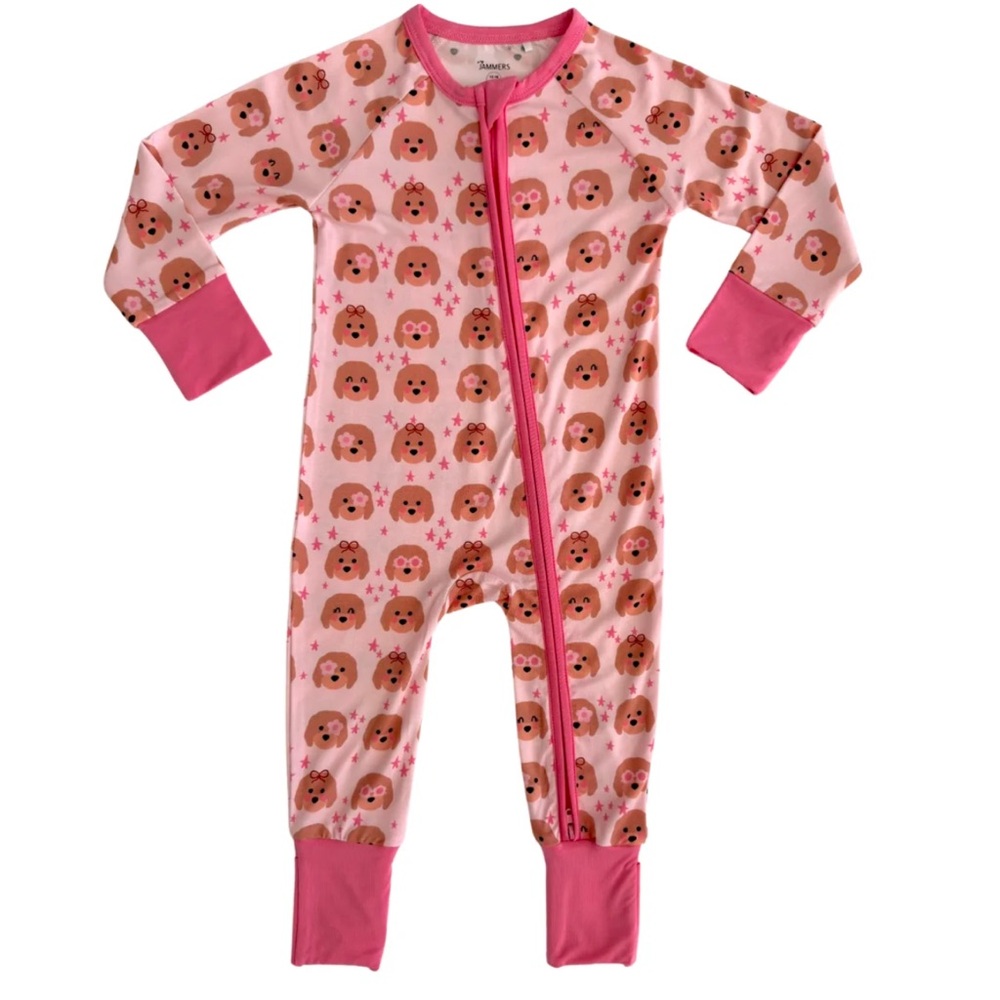In my Jammers golden doodle bamboo